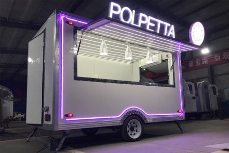 food trailer with kitchen equipment