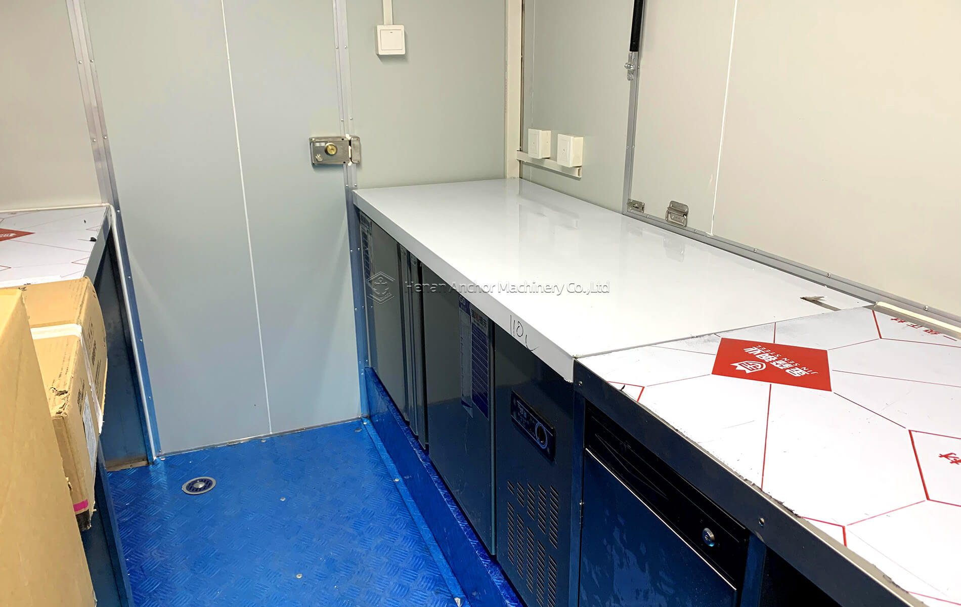 food trailer counter fridge